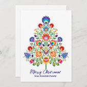 Enchanted Florals: Een Yuletide Tapestry van Folkl Feestdagenkaart (Voorkant / Achterkant)