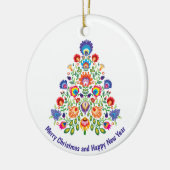 Enchanted Florals: Een Yuletide Tapestry van Folkl Keramisch Ornament (Links)