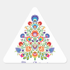 Enchanted Florals: Een Yuletide Tapestry van Folkl Sticker