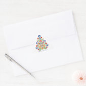 Enchanted Florals: Een Yuletide Tapestry van Folkl Sticker (Envelop)