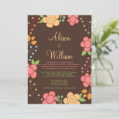 Enchanted Florals - Uitnodiging voor een bruiloft (Staand voorkant)
