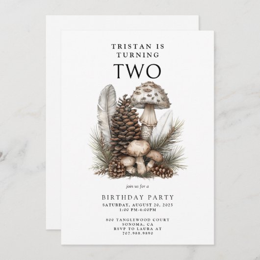 Enchanted Forest 2e verjaardagsfeestje Kaart (Voorkant / Achterkant)