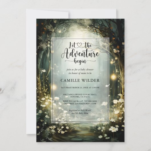 Enchanted Forest Adventure gaat van start met Baby Kaart (Voorkant)