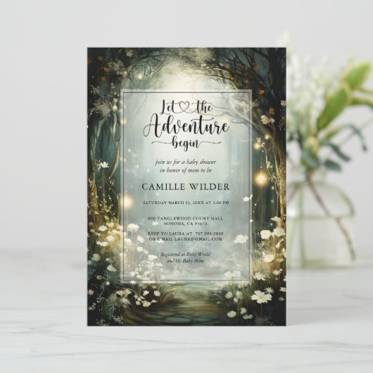 Enchanted Forest Adventure gaat van start met Baby Kaart (Staand voorkant)