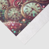 Enchanted Forest Alice Rabbit Clocks Decoupage Tissuepapier (Detail)