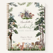 Enchanted Forest Animals Baby shower Gastenboek Notitieboek (Voorkant)