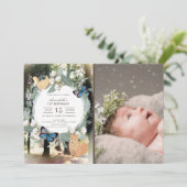 Enchanted Forest Animals Foto 1e verjaardag Kaart (Staand voorkant)
