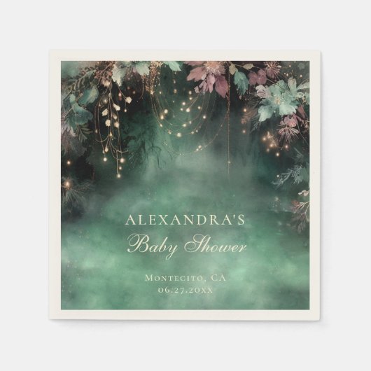 Enchanted Forest Arch Baby shower Welkomstbord Servet (Voorkant)