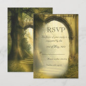 Enchanted Forest Arch Wedding RSVP Kaartje (Voorkant / Achterkant)