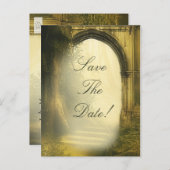 Enchanted Forest Arch Wedding Sla de datum op Aankondigingskaart (Voorkant / Achterkant)