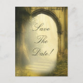 Enchanted Forest Arch Wedding Sla de datum op Aankondigingskaart (Voorkant)