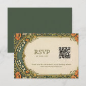 Enchanted Forest Art Nouveau RSVP with QR Code Informatiekaartje (Voorkant / Achterkant)