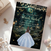 Enchanted Forest Baby Blauwe Jurk Bat Mitzvah Kaart