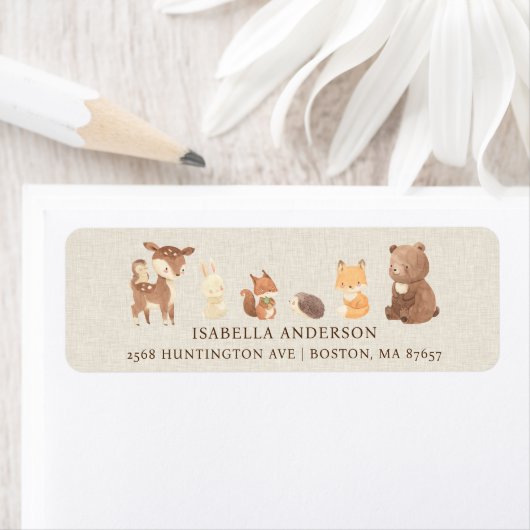 Enchanted Forest Baby shower Adres Etiket (Insitu)