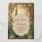 Enchanted Forest  Baby Shower Folie Uitnodiging (Voorkant)