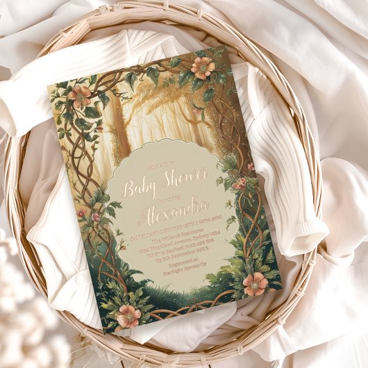 Enchanted Forest  Baby Shower Folie Uitnodiging