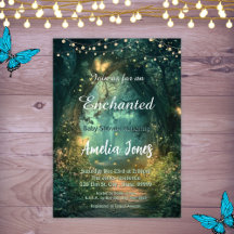 Enchanted Forest Baby shower Invitation Sjabloon