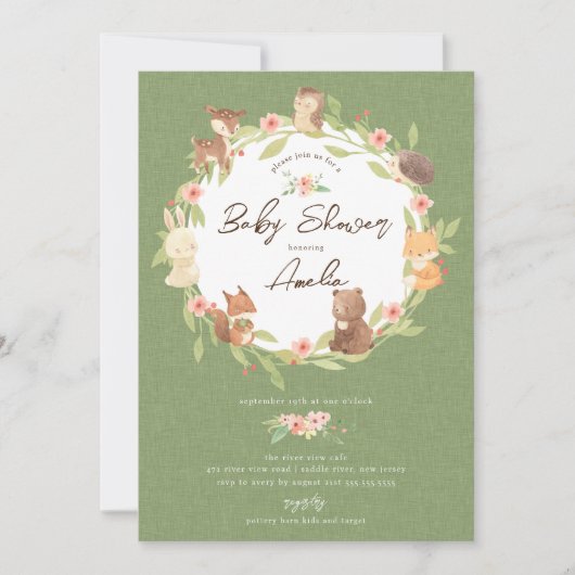 Enchanted Forest Baby shower Kaart (Voorkant)