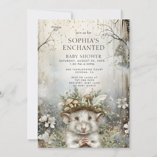 Enchanted Forest Baby shower Kaart (Voorkant)