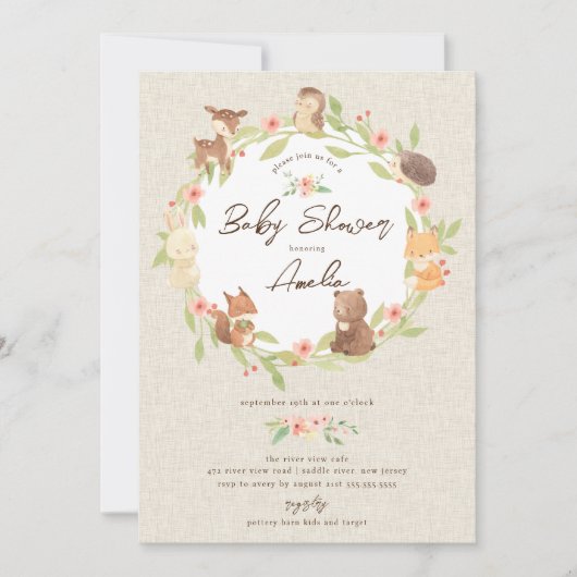 Enchanted Forest Baby shower Kaart (Voorkant)