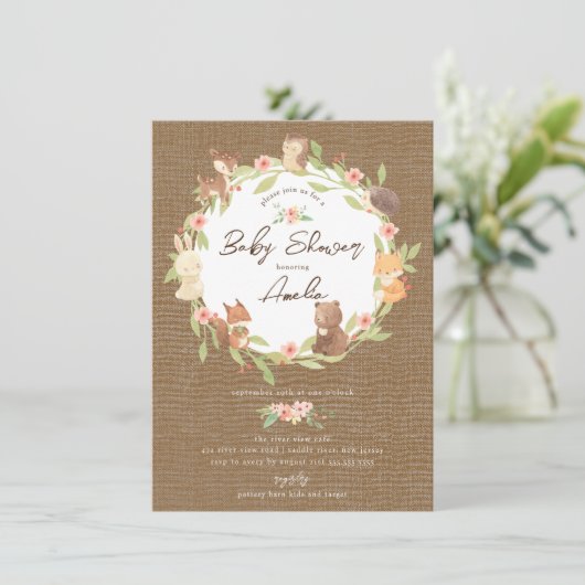 Enchanted Forest Baby shower Kaart (Staand voorkant)