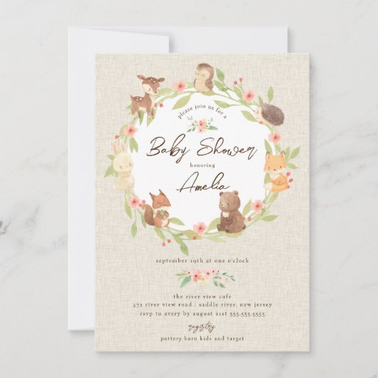 Enchanted Forest Baby shower Kaart (Voorkant)