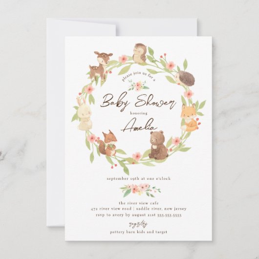 Enchanted Forest Baby shower Kaart (Voorkant)