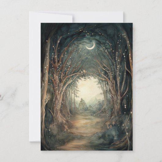 Enchanted Forest Baby shower Twinkle Lights Kaart (Achterkant)
