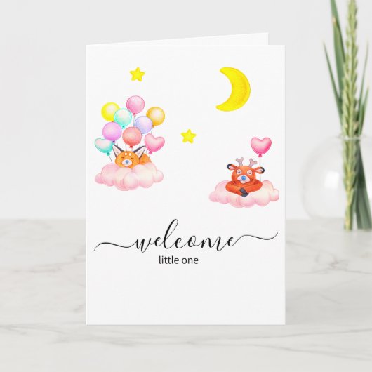 Enchanted Forest Baby shower Uitnodigen - Leuke Di (Voorkant)