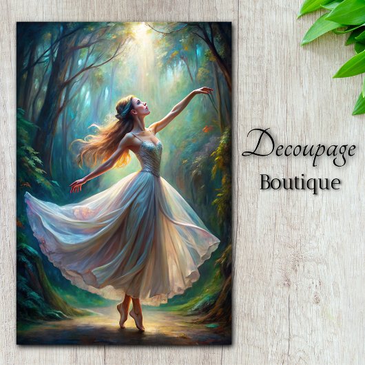 Enchanted Forest Ballerina Decoupage Tissuepapier