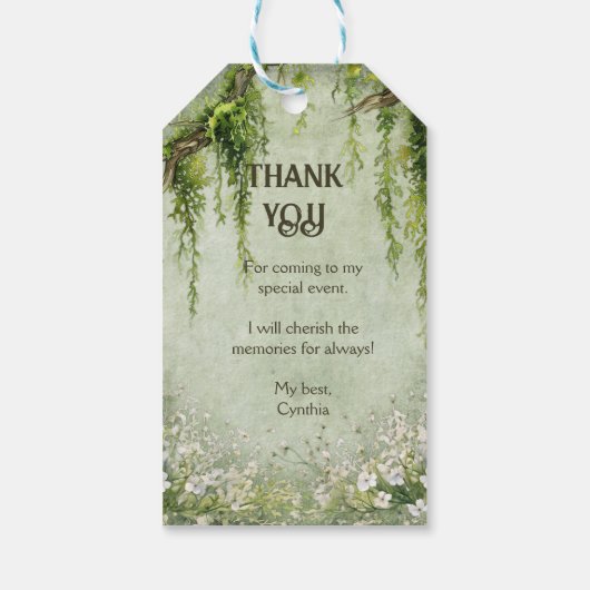 Enchanted Forest Bedankt & cadeau Labels Cadeaulabel (Achterkant)