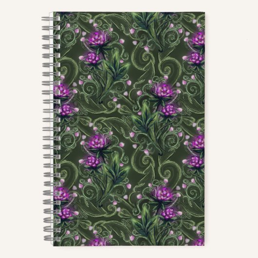 Enchanted Forest Berry Vine Pattern Notitieboek (Voorkant)