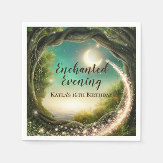 Enchanted Forest Birthday Napkins Servet (Voorkant)