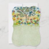 Enchanted Forest Blauwgroen Love Bird Wedding Invi Kaart (Achterkant)