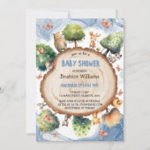 Enchanted Forest Blue Baby Shower Kaart (Voorkant)