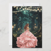 Enchanted Forest Blush Roze Jurk Quinceañera 16 Kaart (Achterkant)
