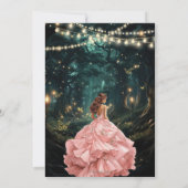 Enchanted Forest Blush roze jurk Quinceañera Save The Date (Achterkant)
