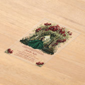 Enchanted Forest Bourgondië Bloemen Acryl Uitnodigingen (Laagn)