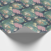 Enchanted forest, Bunny cherry blossom Cadeaupapier (Hoek)