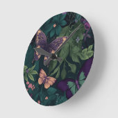 Enchanted Forest Butterflies Botanical Clock Ronde Klok (Hoek)