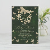 Enchanted Forest Butterflies Foliage Baby shower Kaart (Staand voorkant)