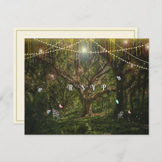 Enchanted Forest Butterflies Gold Lights RSVP Kaartje