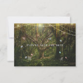 Enchanted Forest Butterflies Gold Lights Save The Date (Voorkant)