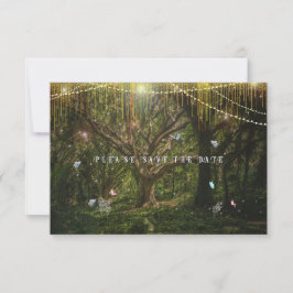 Enchanted Forest Butterflies Gold Lights Save The Date