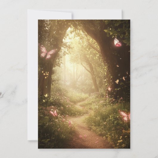 Enchanted Forest Butterflies Vrijgezellenfeest Kaart (Achterkant)