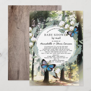 Enchanted Forest Butterfly Baby shower per post Kaart