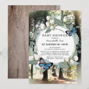 Enchanted Forest Butterfly Drive-by Baby shower Kaart