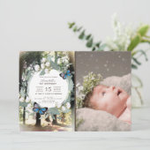 Enchanted Forest Butterfly Foto 1e verjaardag Kaart (Staand voorkant)