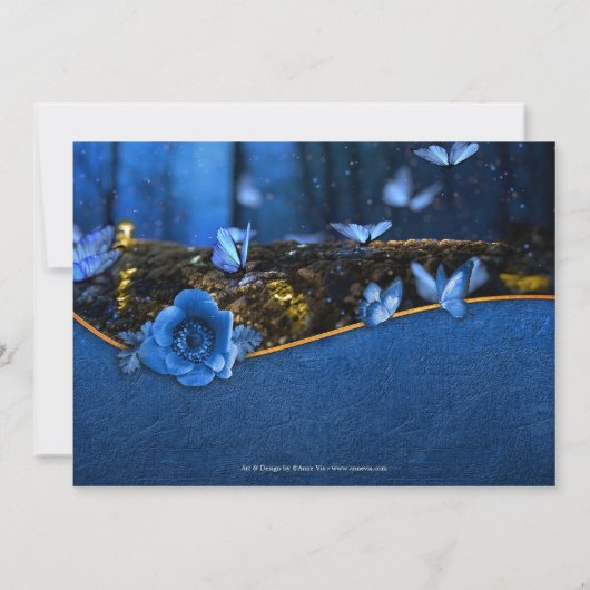 Enchanted Forest Butterfly Rehearsal Dinner Kaart (Achterkant)