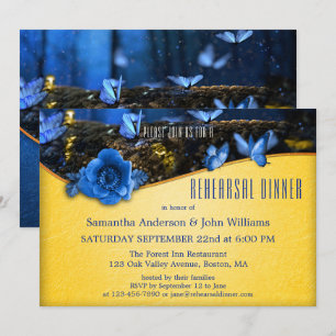 Enchanted Forest Butterfly Rehearsal Dinner Kaart